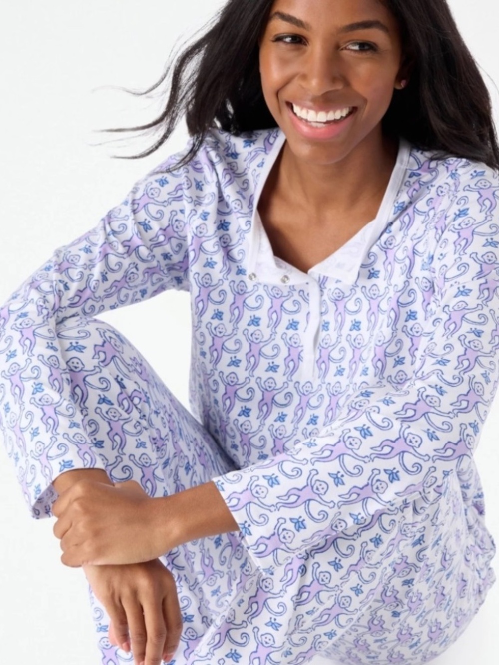 Roller Rabbit Women's 'Lavender Monkey' Pajama Set